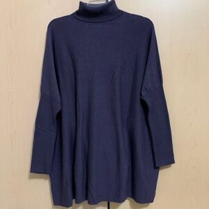 Soft Surroundings Women's Turtleneck Sweater Wool Blend Angora Purple PXL *Flaw